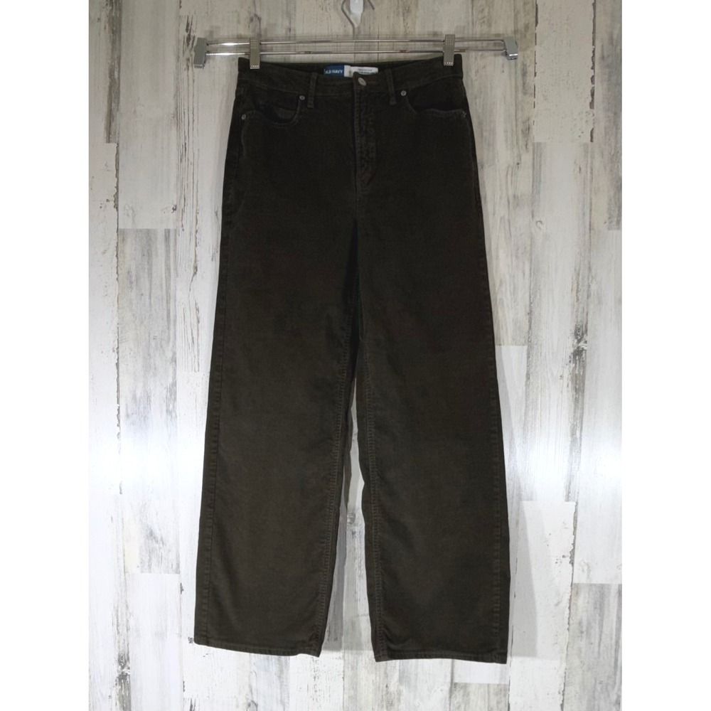 Old Navy Pants 6 (28x29.5) Forest Floor Sky-Hi Wide Leg Corduroy Extra High Rise
